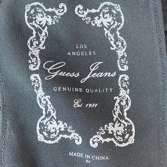 Guess Jeans Black Sheer Half Sleeve Blouse Women's Size Medium - Picture 5 of 6